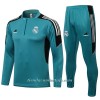 Sudadera De Entrenamiento Trajes Real Madrid Cremallera De Cuarto 2021/22 Blanca Azul Claro - Hombre